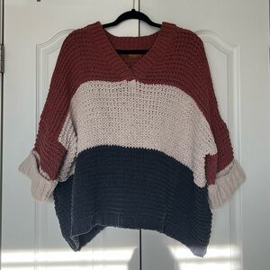 POL Colorblock Chenille Sweater: size S